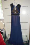 *BCBG Max Azria Blue Pleated Lace Front Dress Size: 2