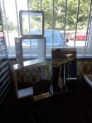 *Two Small Shop Mirrors and White Display Stand