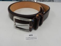 *Brown Leather Belt by 40Colri Size: O/S
