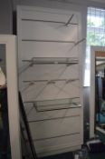 *White Shop Display Wall Panel with Glass Shelving and Steel Fittings