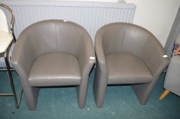 *Pair of Grey Tub Chairs