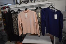 *Six Assorted Miss Selfridge Tops etc. Size: 8