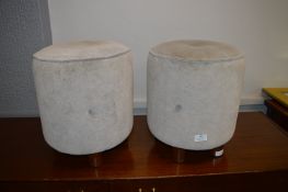 *Pair of Round Grey Footstools