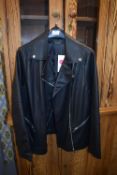*Evans Black Faux Leather Jacket Size: 20