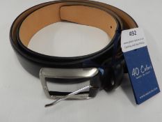 *Black Leather Belt by 40Colri Size: O/S