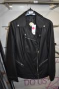 *Evans Black Faux Leather Jacket Size: 20