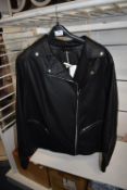 *Evans Black Faux Leather Jacket Size: 26/28