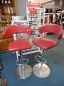 *Two Elizabeth Arden Shop Counter Gas-Lift Barstools