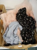 *Large Box of Assorted Ladies Clothing, Blouses, Dresses, etc.