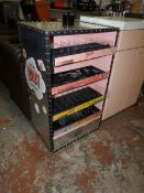 *Double Sided Shop Display Rack in Silver with Pink Drawers