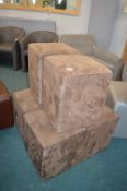 *Six Brown Suede Effect Cube Seats