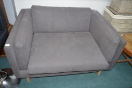 *Grey Deep Seat Small Sofa