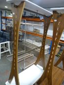 *White and Wood Effect Double Garment Rail