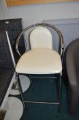 *Clinique Faux Leather Barstool with Chrome Frame