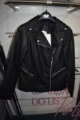 *Evans Black Faux Leather Jacket Size: 14