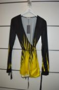 *Attico Wrap-Over Top in Black & Yellow Size: 38