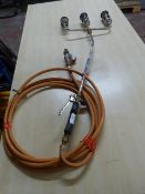 *Three Pot Burning Torch with Regulator and Hose