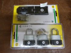 *Three Yale Padlocks plus Yale Hasp and Staple