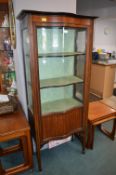 Edwardian Inlaid Mahogany Serpentine Front Glazed Cabinet