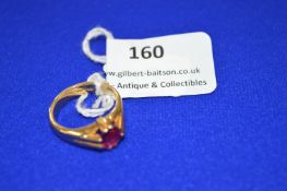 18k Gold Ring with Ruby ~6.7g gross Size: M
