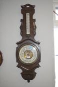 Aneroid Barometer by J.F. Hunt of Hull with Oak Mount