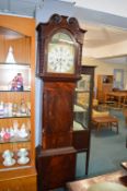 Nottingham Long Case Clock with Flame Mahogany Body (requires attention)