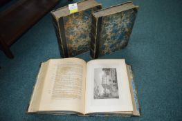 Three Volumes of Allen's History of York 1829 by Thomas Allen with Leather Bindings