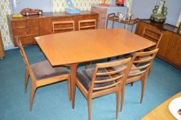 McIntosh Teak Dining Table and Six Chairs with Upholstered Seats