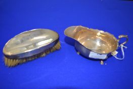 Silver Cream Jug ~83g and a Hallmarked Sterling Silver Clothes Brush