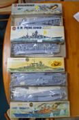 Four Air Fix 1/600 Model Battleship Kits (unused)