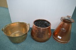 Victorian Copper Gallon Jug, Pot, etc.