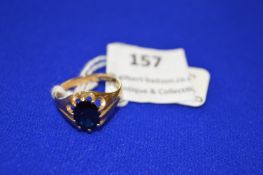 9k Gold Sapphire Ring ~2.6g gross, Size: L