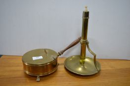 Brass Candle Lamp and a Crumb Catcher