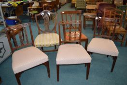 Harlequin Set of Five Dining Chairs with Upholstered Seats