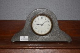 Hammered Pewter Mantel Clock