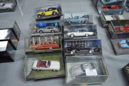 Eight James Bond Diecast Vehicles from Gold Finger by G.E. Fabbri