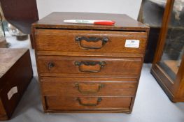 1930's Oak Four Drawer Collectors Cabinet with Original Key