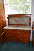 Edwardian Inlaid Mahogany Wash Stand (matching lot 52)
