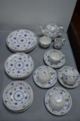 Masons Denmark pattern Blue & White Part Tea Service 24pcs (some faults)