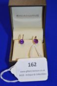Pair of 9k Gold Clip-On Earrings with Amethysts ~1.7g gross