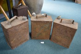 Three Vintage Petrol Cans