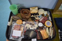 Tray Lot of Collectibles; Penknives, Miniature Box, Wristwatches, etc.