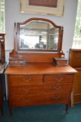 Edwardian Inlaid Mahogany Dressing Table (matching Lot 52)