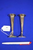 Pair of Hallmarked Sterling Silver Single Stem Vases (filled)