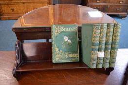 Five Volumes of Familiar Wild Flowers by F.E. Hulme plus Mahogany Bookstand