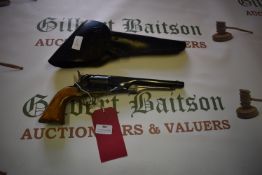 Reproduction Blank Firing Colt Patent 1850 Revolver with Leather Holster