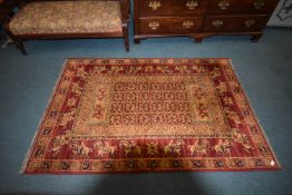 Traditional Pattern Carpet in Red and Gold 4'6