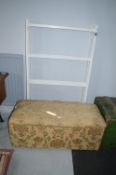 Fabric Covered Blanket Box (slightly distressed) and a Wooden Clothes Horse