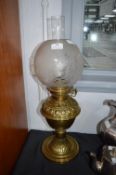 Hinks Morton Antique Brass Oil Lamp