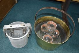 Victorian Brass Jam Pan, Honey Crest, and Preserving Jars